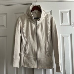 Lululemon 8 Scuba Funnel Neck Full Zip Jacket Cream Beige Ivory